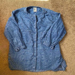 H&M indigo pattern button down